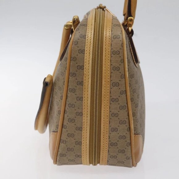 GUCCI Micro GG Supreme Hand Bag PVC Beige Gold 000 39 0030 Auth BA2146 - Picture 6 of 14